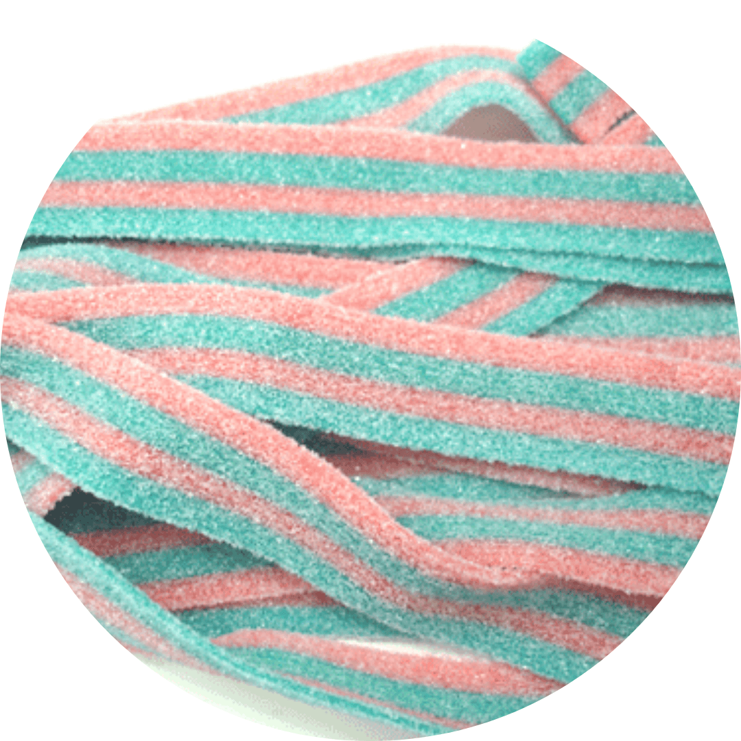 Cotton Candy Sour Belts - 1/2lb - Ready Set Candy